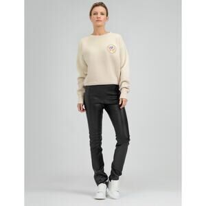 Zinga Black 100% Lamb Leather Stretch Uma Leggings 34 XS-S $695